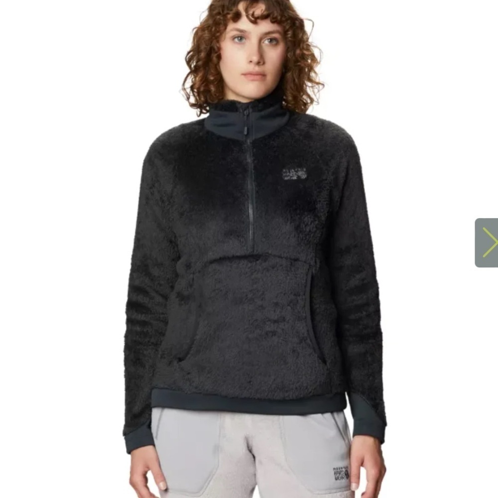 MOUNTAIN HARDWEAR -Women's Polartec High Loft Pullover, 1/4 zip, blacks, medium